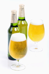 Calici di birra bionda