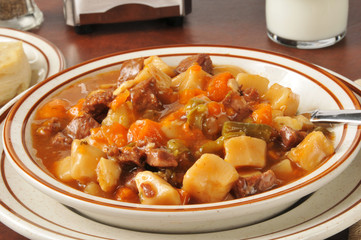 Thick vegetable beef soup