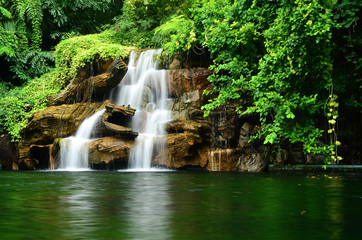 Fototapeta na wymiar Artificial waterfall