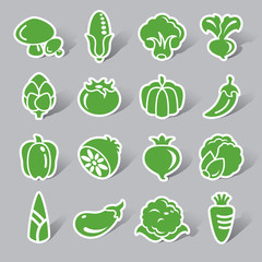 Vegetables Color Icon Label