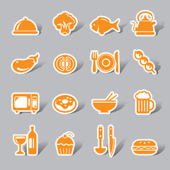 Food and Drinks Color Icon Label