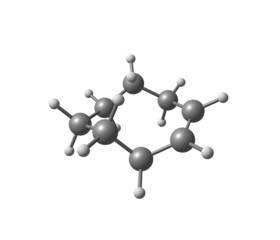 Cyclooctene molecule isolated on white