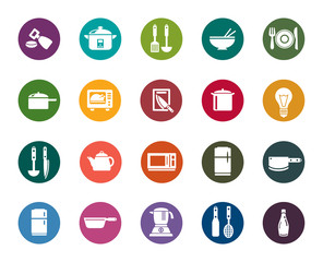 Kitchen Utensils Color Icons