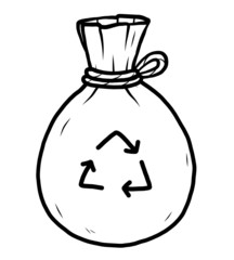 sack with recycle symbol