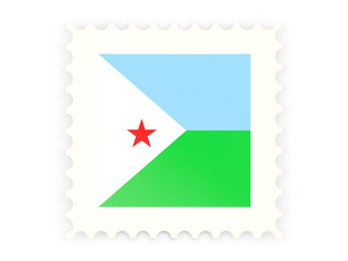 Fototapeta premium Postage stamp icon of djibouti