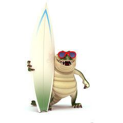 Crocodile ready to surf