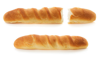 french bread on white