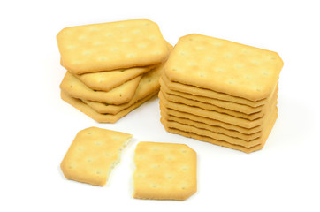 Fototapeta na wymiar Salty crackers in square shape