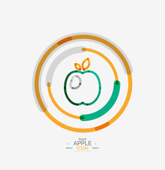 Apple logo concept, stamp