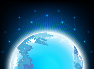 Earth and communication,technology vector background