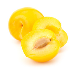 Naklejka na ściany i meble Sweet yellow plum isolated on white background cutout