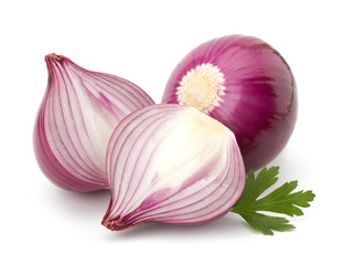 Obraz na płótnie Canvas Red onion and isolated on white background