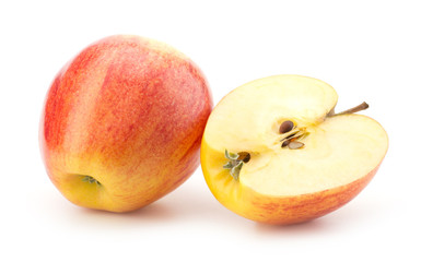 Ripe red apples isolated on white background