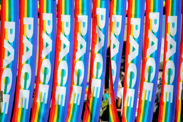 Multicolor peace scarf