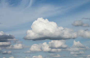 Clouds on the blue sky in cloudy days