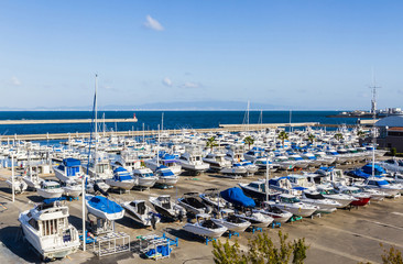 Speed boat at marina in Japan.