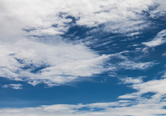 Fototapeta na wymiar Clouds on the blue sky in cloudy days
