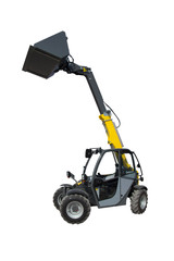 Obraz premium Yellow tractor with a ladle