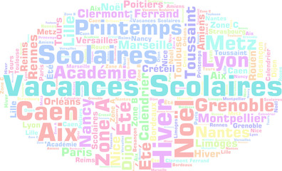 Fototapeta premium vacances scolaires zones et académies