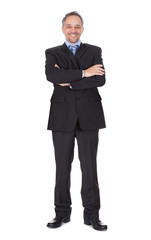 Portrait Of Happy Businessman Standing Arms Crossed