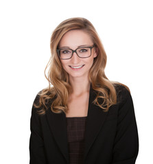 Obraz premium Portrait Of Attractive Businesswoman Standing Arms Crossed