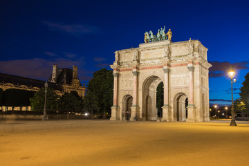 Fototapeta na wymiar Arc de Triomphe du Carrousel at Tuileries Gardens in Paris, Fran