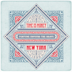 Retro label with old paper background