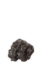 Lump of charcoal over white background