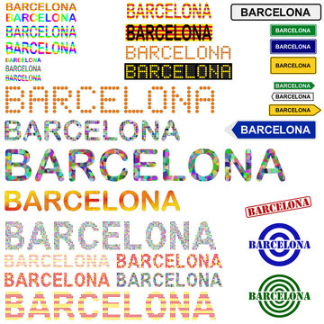 Barcelona text design set - Catalonian version