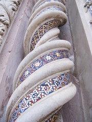 A detail of the gothic cathedral of Orvieto in Italy