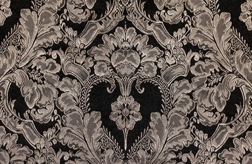 brown vintage fabric with damask pattern as background - 72450050