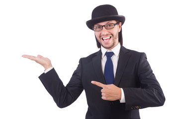 Young businessman isolated on the white background