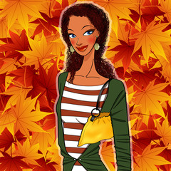 fall and woman