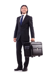 Businessman on business trip with luggage