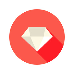 Christmas White Diamond Flat Icon over Red
