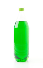 Bottles with soft drinks, isolated on a white background