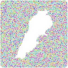 Map of Lebanon - Middle East - in a mosaic of little bubbles