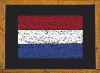 Holland flag on a blackboard