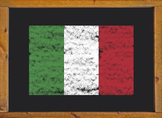 Italy flag on a blackboard