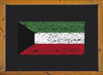 Kuwait flag on a blackboard