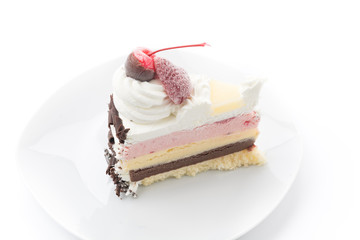 ice-cream cake isolated on white background