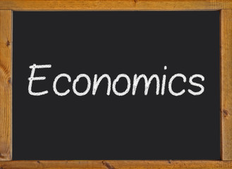 Economics written on a blackboard