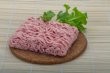 Raw minced pork meat