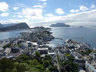Ville Ålesund(Alesund) vue panoramique Norvège