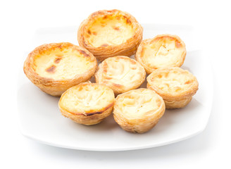 egg tart isolated on white background