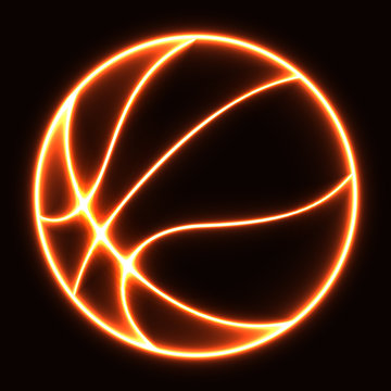 glowing basketball ball