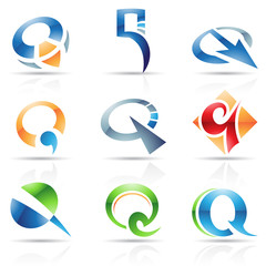 Glossy Icons for letter Q