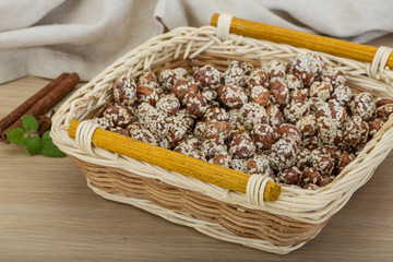 Peanut in honey with sesame seeds