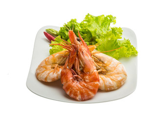 Boiled king prawns