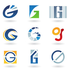 Abstract icons for letter G